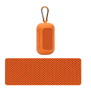Portable Quick Dry Sports Towel Set | Silicone Sleeve & Storage Bag | 30X80CM - Orange & 30X80CM