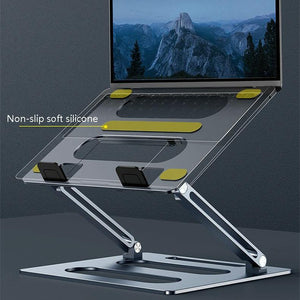 Adjustable Metal Notebook Stand | Gray Desktop Support