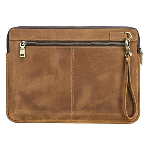 14.2 Inch Leather Laptop Sleeve for MacBook Pro | Black & Coffee