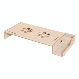 Wood Monitor Stand with Keyboard Storage | TBD049404601B