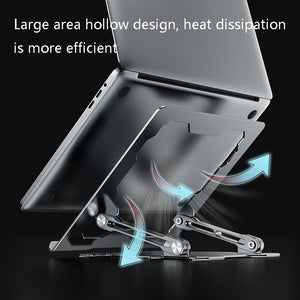 Foldable Laptop Stand | Hollow Design Heat-Dissipating Flat Desktop | Moon Silver