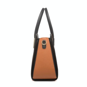 Large Capacity 4-in-1 Messenger Handbag with Fashionable Colour Block Design | Black