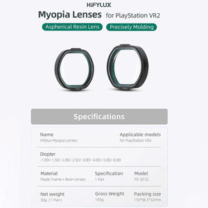 VR2 Hifylux Myopia Glasses for PlayStation | Enhance Your Gaming Experience | -1.5D