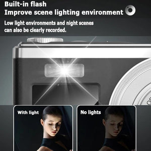 4K HD Digital Camera | 60MP | Dual Screen Selfie Camera | No Memory | White Edition