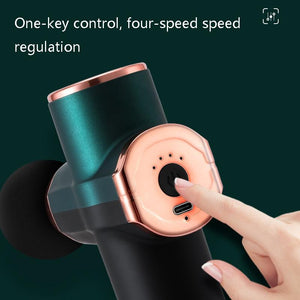 Compact 12V Muscle Relax Massage Gun | Mini Size | Black & Green