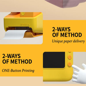 2-Inch Dual Lens Instant Print Camera for Children | 4800W Pixel | Without Memory Card | Yellow