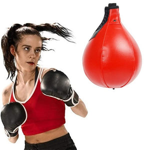 Black & White Suspended Pear-Shaped Speed Ball for Boxing | Red