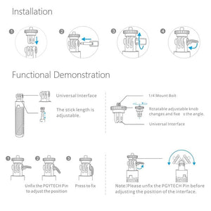 Extendable Selfie Stick for DJI Action Camera