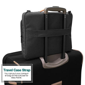 Waterproof Nylon Laptop Handbag | With Trolley Strap | Fits 15-15.6 Laptops | Black