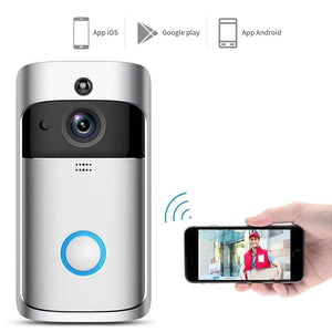 Smart Wi-Fi Video Doorbell with Night Vision & Wide-Angle Camera | 720P Low Power Mobile Remote | Black