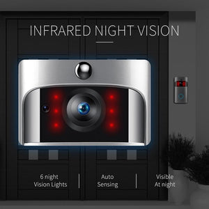 Smart Wi-Fi Video Doorbell with Night Vision & Wide-Angle Camera | 720P Low Power Mobile Remote | Black
