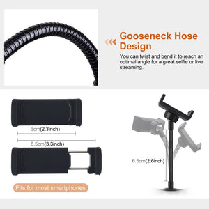 7.9" USB 3 Modes Dimmable Dual Colour LED Ring Light with Mirror for Vlogging and Photography | Black