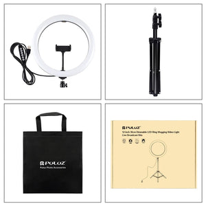 11.8" LED Ring Light Kit with Tripod & Phone Clamp