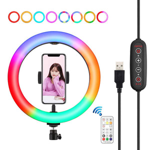 10.2" Curved LED Ring Light with Dual - Colour Temperature | Remote & Tripod