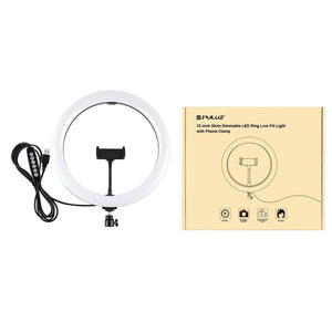 30cm Curved Surface LED Ring Light with Tripod & Phone Clamp | 10 Modes 8 Colours | USB Powered