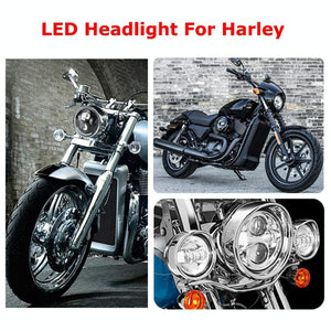 5.75 Inch DC12V 6000K-6500K 40W Car LED Headlight for Harley | Black
