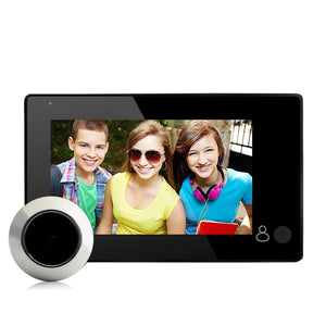 4.3" Security Camera Door Peephole | One-Key Watch | Black