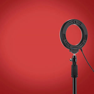 Curved Surface Ring Light with USB | 10 Modes & 8 Colour RGBW | Cold Shoe Tripod | Black
