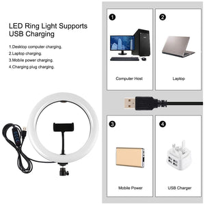 10.2" Dual Phone Tripod with USB Ring Light & Remote