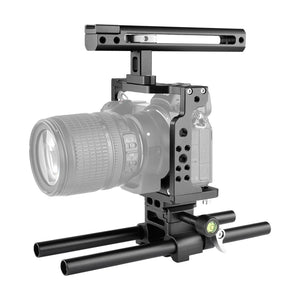 Video Camera Cage Stabilizer | With Handle & Rail Rod | For Nikon Z6 / Z7