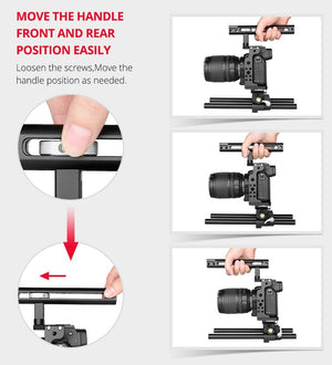 Video Camera Cage Stabilizer | With Handle & Rail Rod | For Nikon Z6 / Z7