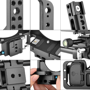 Video Camera Cage Stabilizer | With Handle & Rail Rod | For Nikon Z6 / Z7