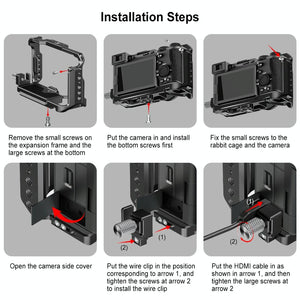 Sony A7CM2 / 7C II / 7CR Metal Camera Cage Stabilizer | Black