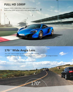 Full HD 1080P Car DVR Camera | With 2.45" IPS Screen & 170° Wide Angle View