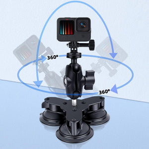 Universal Dual Suction Cup Mount for Action Cameras & Smartphones