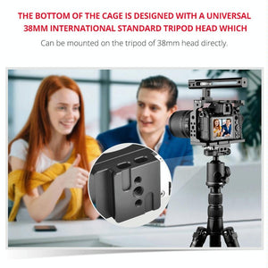 Video Camera Cage Stabilizer with Handle for Nikon Z6 / Z7 | Black