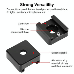 Aluminum Cold Shoe Mount | Microphone or Flash Light | Black