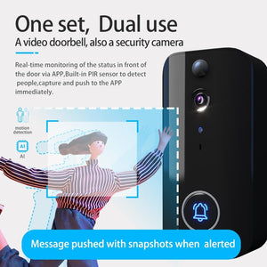 Wireless Doorbell Camera | Night Vision | Motion Detection | Black