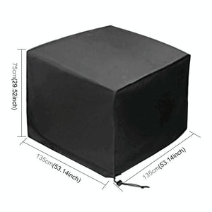 Waterproof Outdoor Furniture Cover | 210D Oxford Cloth | Anti-UV & Dust-Proof | Fits 135x135x75cm | Black