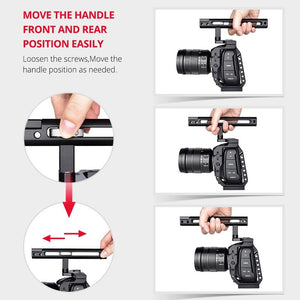 Video Camera Cage Stabilizer for DJI BMPCC 4K | Black Handle