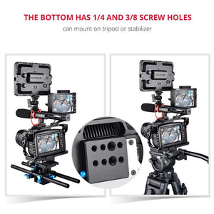 Video Camera Cage Stabilizer for DJI BMPCC 4K | Black Handle