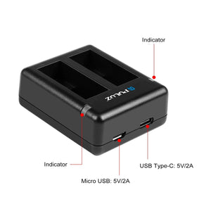 Dual USB Charger | For GoPro Hero 9 / 10 / 11 / 12 | Dual Batteries