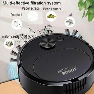 Smart USB Charging Robot Vacuum | For Family Cleaning | Black
