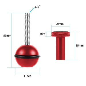 Adjustable Ball Head Adapter | Underwater Photography Lights | M5 Screw | Black