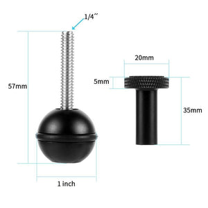 Adjustable Ball Head Adapter | Underwater Photography Lights | M5 Screw | Black