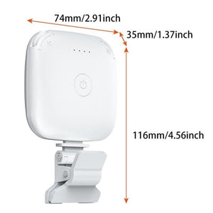 Portable Mini Clip - On LED Fill Light for Video Conferencing & Live Streaming | White