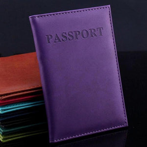 Travel Passport Cover Faux Leather Holder | Light Blue
