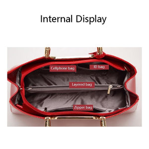 Patent Leather Shoulder Bag for Women | Glue Closure | Blue