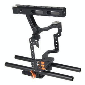 Video Camera Cage Stabilizer for Panasonic Lumix DMC-GH4 / Sony A7 Series | Orange