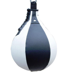 Adult Hanging Speed Ball for Boxing Fitness | Free Punching Bag | Pear Shape Black & White