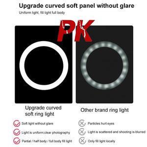 10.2" LED Ring Light with Tripod & Phone Clamp | 3 Modes Dual Colour Temperature Dimmable | Pink