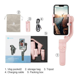 Foldable Vlog Pocket 2 Handheld Stabilizer | Three-Axis Gimbal | Pink