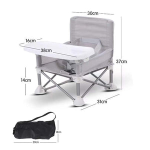 Vibe Geeks Foldable Camping & Dining Chair Outdoor Booster Seat for Toddlers | Grey