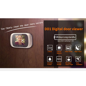 2.8" LCD Screen Cat Eye Doorbell with Night Vision | Gold