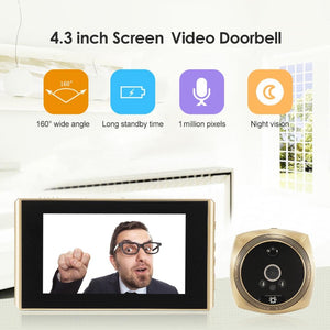 4.3 Screen Video Doorbell with 2.0MP Resolution | Gold
