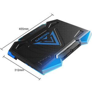 5-Core Dual Port Laptop Stand with Cooling Fan | Blue